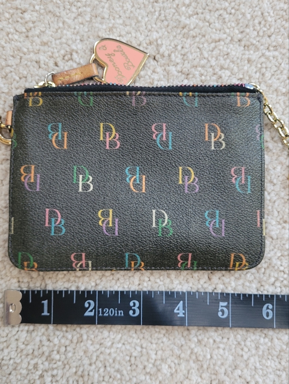 Dooney & Bourke Y2K Rainbow Monogram Satchel Coated Canvas Matching Wristlet - Picture 13 of 14